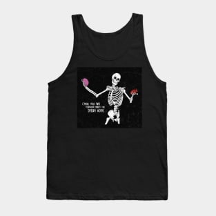 C'mom You Two Teamwork Makes The Dream Work Skeleton Funny Tank Top